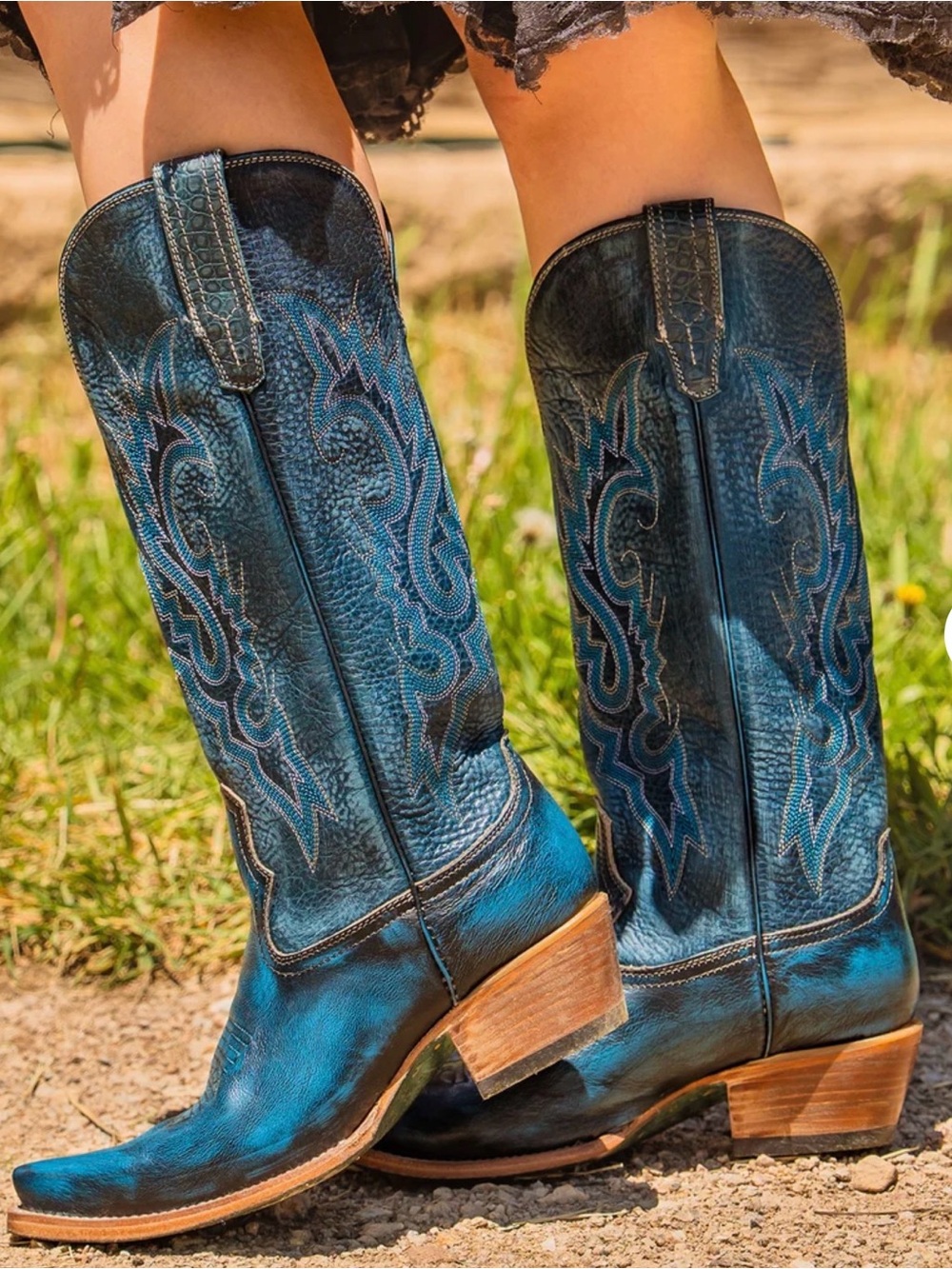 Freebird Blue Woodland Western Boots 7 new
